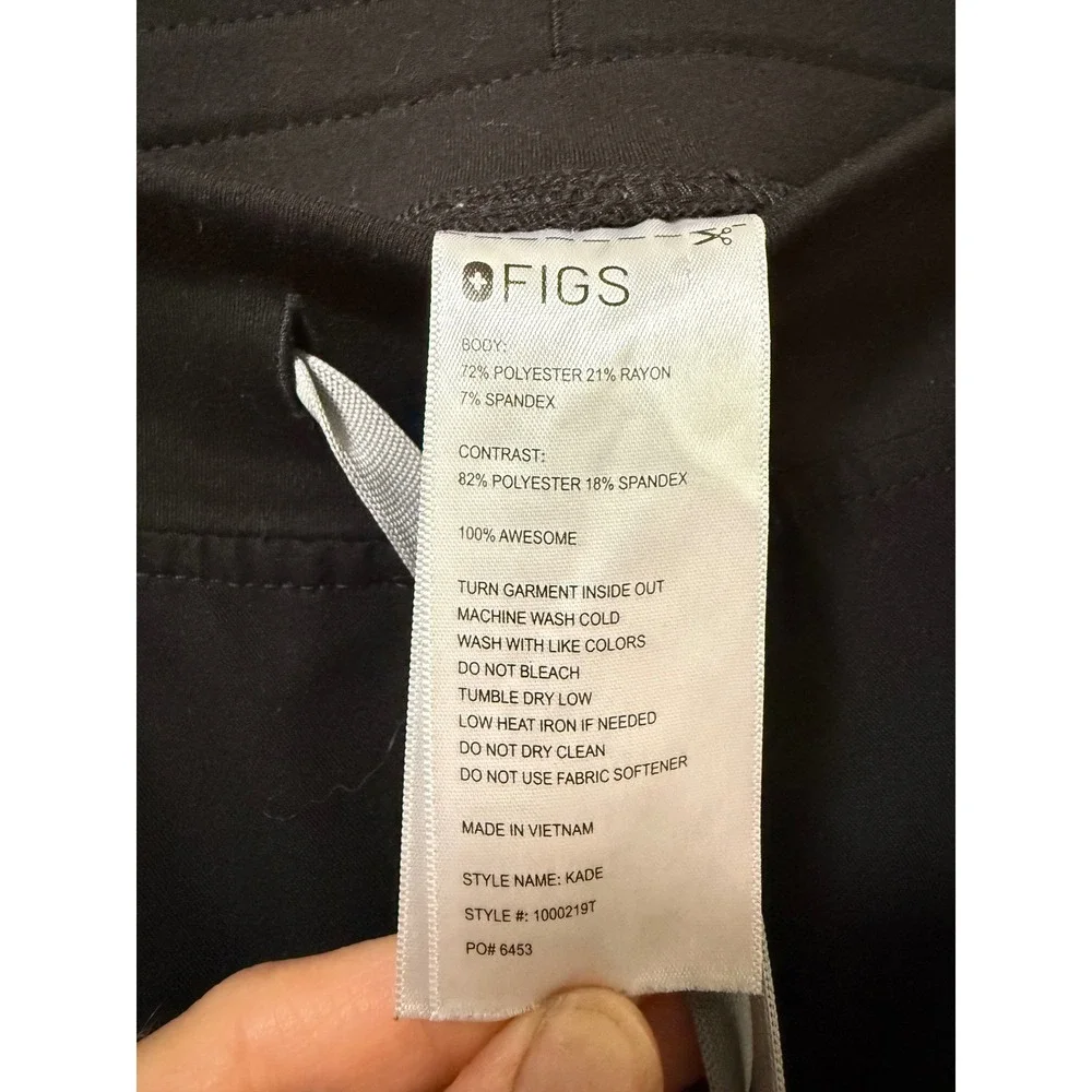 FIGS Kade Cargo Scrub Pants Black Straight Leg 6 Pocket FIONx 1000219T Mens XL